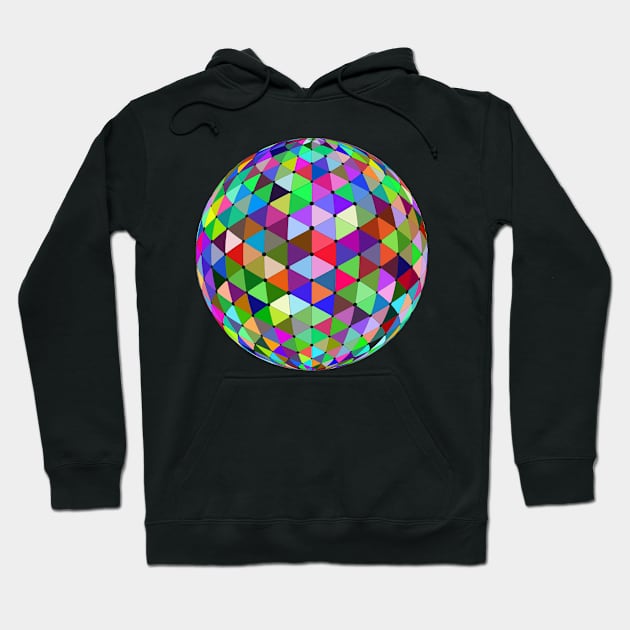 Colourful network orb in prismatic colour design Hoodie by Montanescu